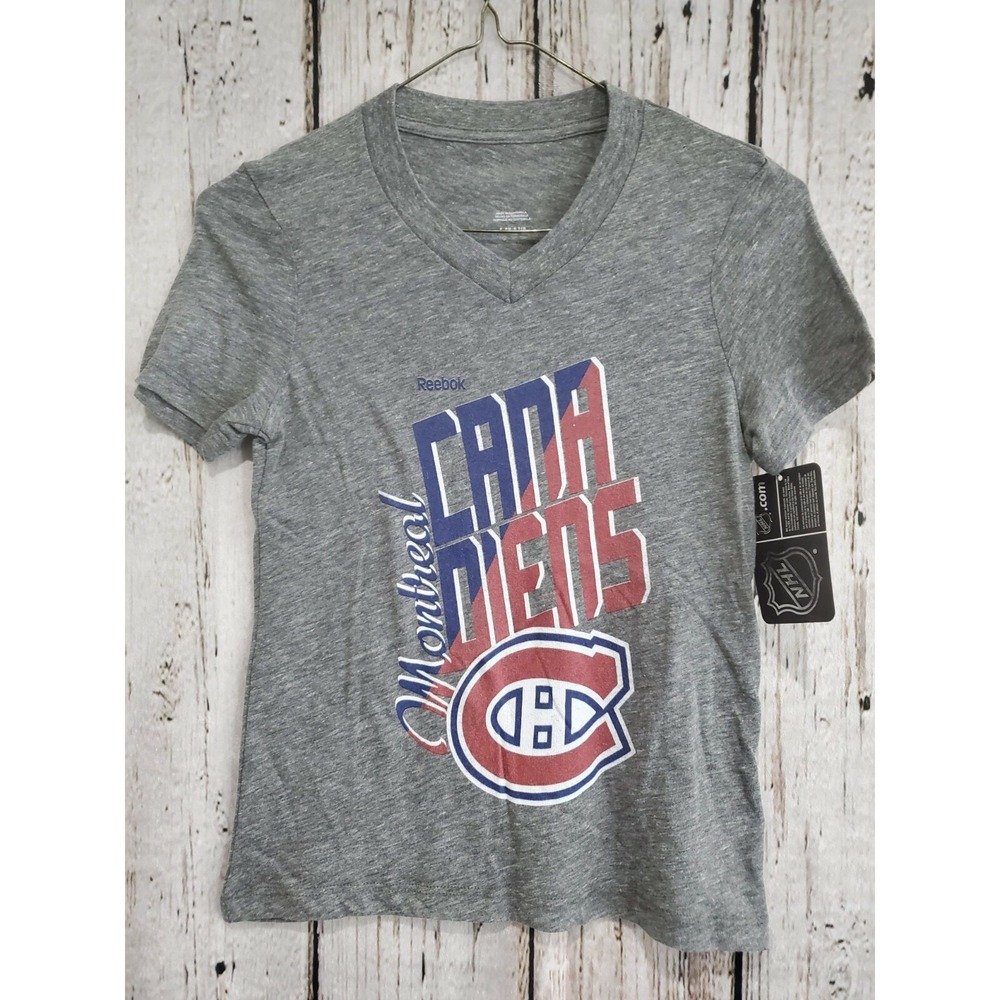 Reebok Girl's Small Montreal Canadiens Short‎ Sleeve Tee T-Shirt TShirt NEW